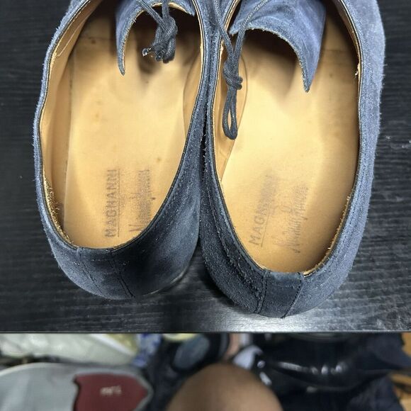 Magnanni "Tosi" Cap Toe Suede Leather Oxford, Navy, Men's 12 M - Picture 6 of 12